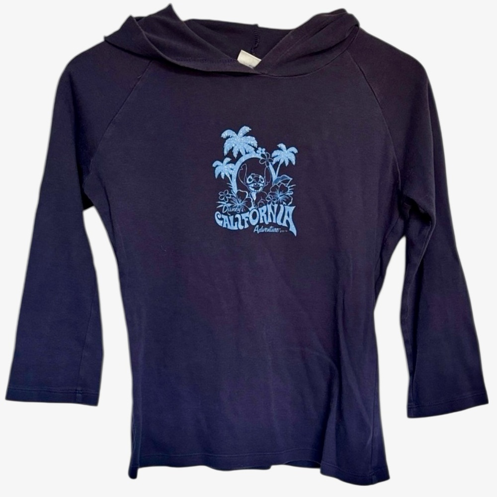 Disney blue Long Sleeve Tee with Blue Graphic w hoodie Kids XL